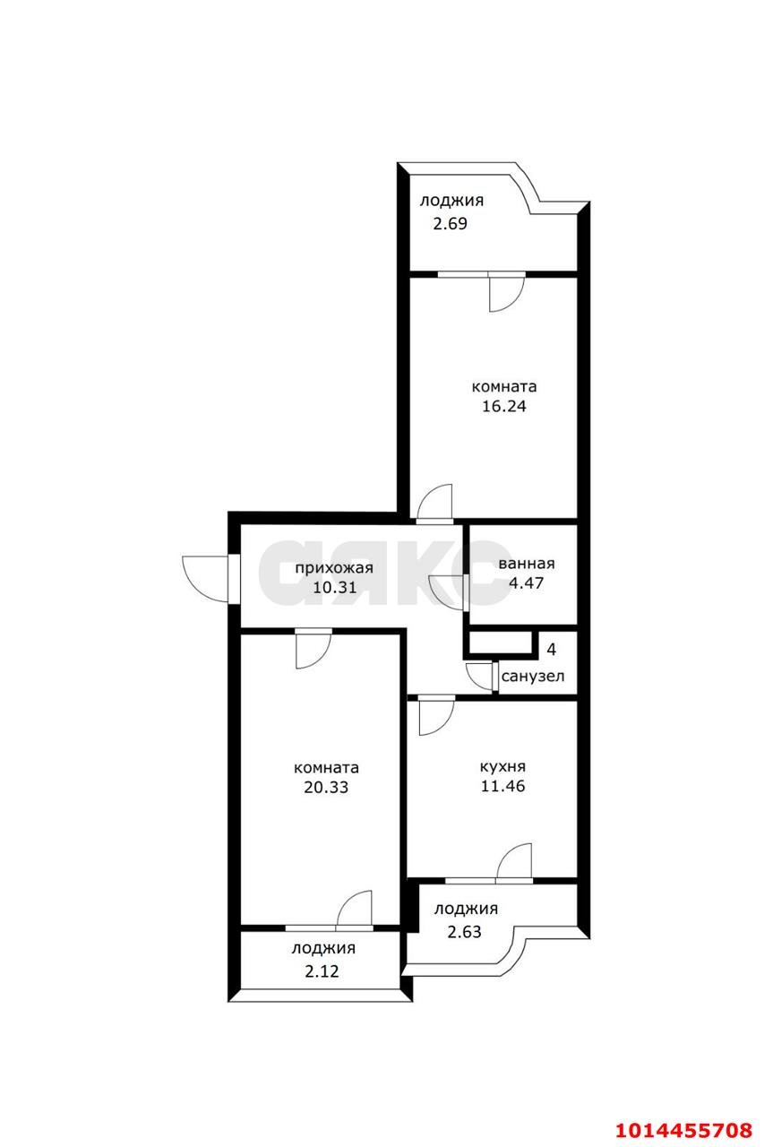Фото №18: 2-комнатная квартира 74 м² - Краснодар, Гидростроителей, ул. имени Невкипелого, 8