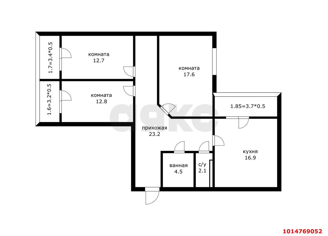Фото №20: 3-комнатная квартира 90 м² - Краснодар, ЖК Керченский, ул. им. Героя Сарабеева В.И., 5к1