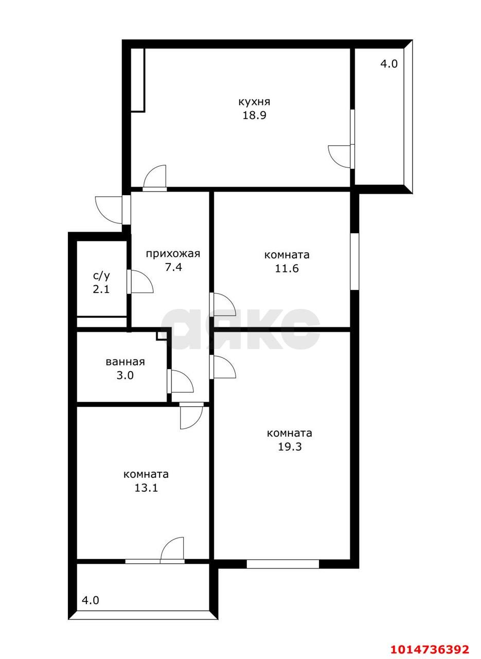 Фото №2: 3-комнатная квартира 85 м² - Краснодар, Карасунский внутригородской округ, мкр. Почтовый, ул. имени Валерия Гассия, 22