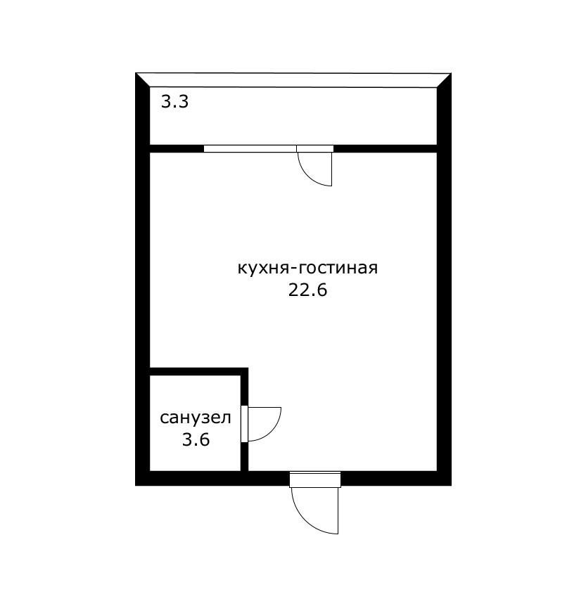 Фото №5: Студия 29 м² - Новая Адыгея, мкр. жилой комплекс Мега, ул. Бжегокайская, 90/5к1