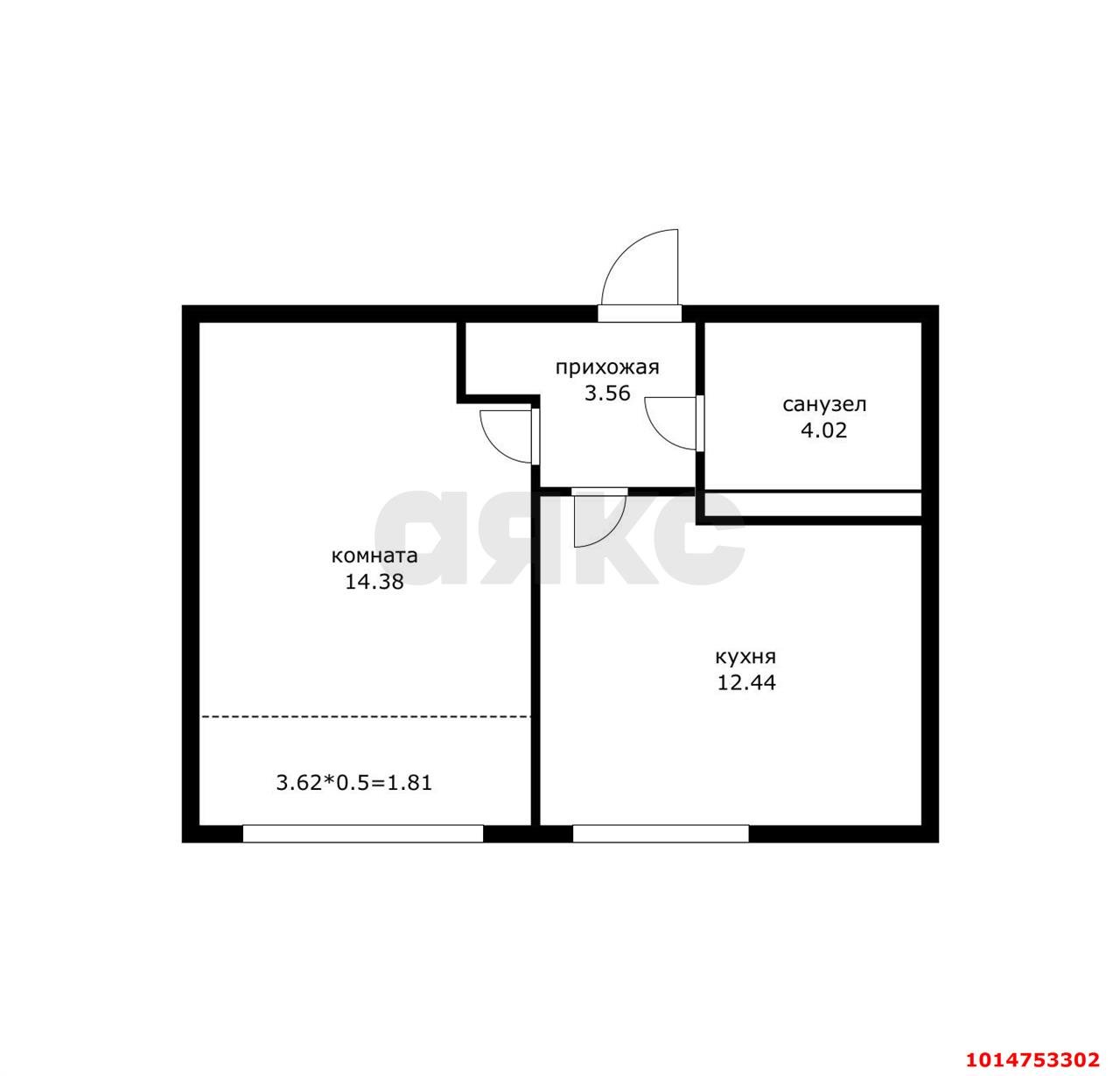 Фото №16: 1-комнатная квартира 36 м² - Краснодар, Центральный внутригородской округ, мкр. Черёмушки