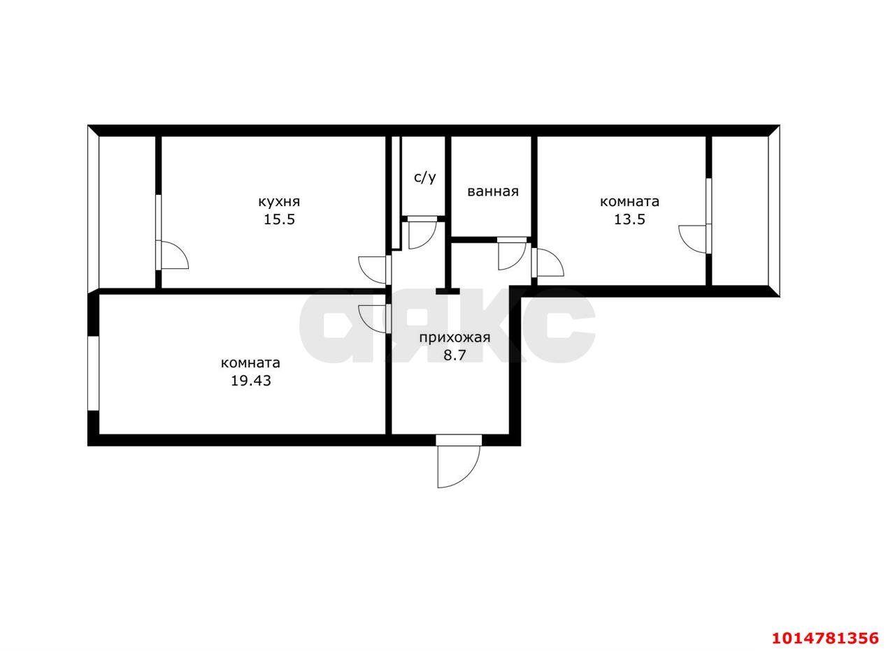 Фото №3: 2-комнатная квартира 74 м² - Краснодар, Восточно-Кругликовский, ул. Генерала Трошева, 33