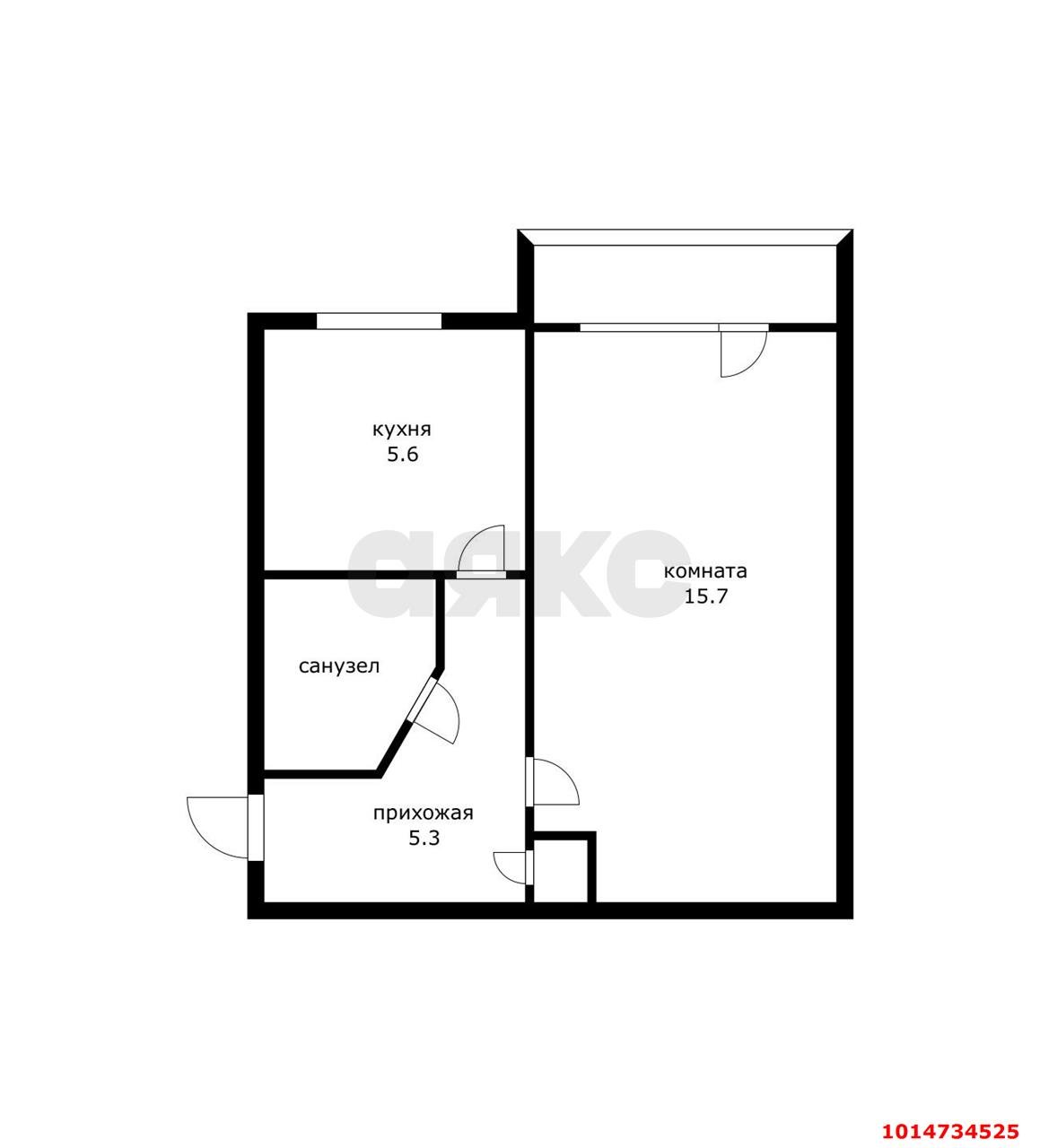 Фото №8: 1-комнатная квартира 32 м² - Краснодар, Центральный, ул. Котовского, 121