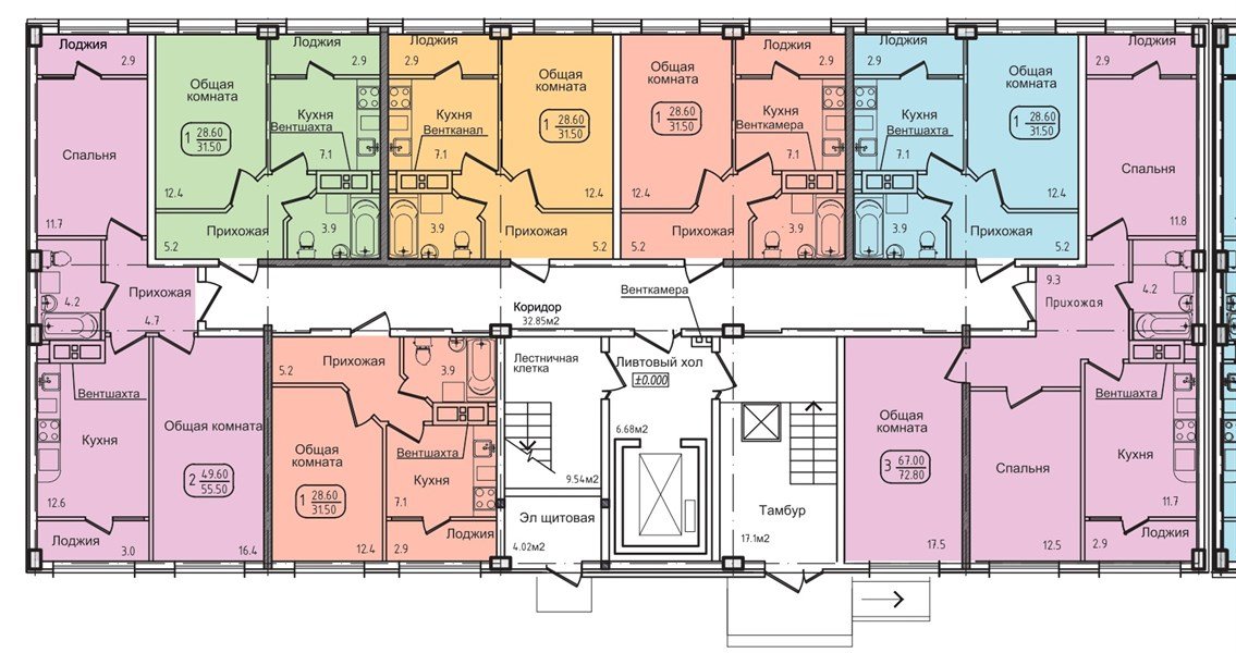 Фото №8: 3-комнатная квартира 72 м² - Яблоновский, ул. Луговая, 7/7