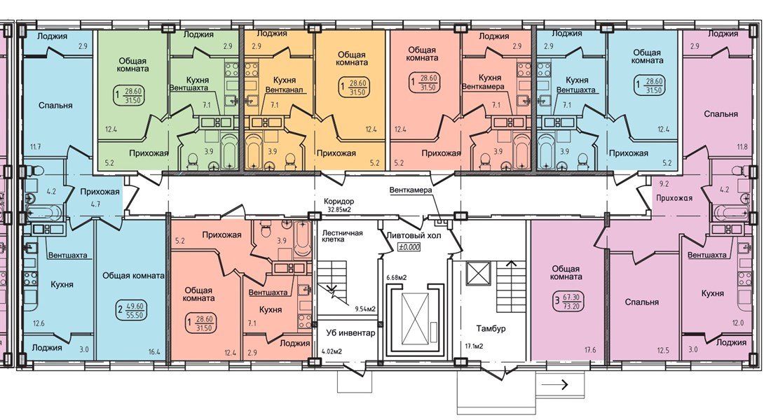 Фото №8: 1-комнатная квартира 31 м² - Яблоновский, ул. Луговая, 7/7