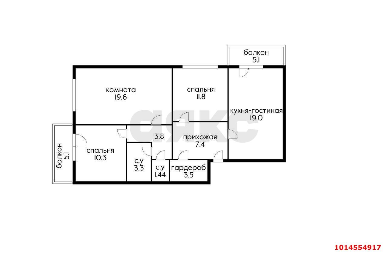 Фото №11: 3-комнатная квартира 89 м² - Краснодар, Фестивальный, ул. Совхозная, 20