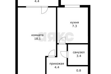 Фото №2: 1-комнатная квартира 40 м² - Яблоновский, ул. Пушкина, 19
