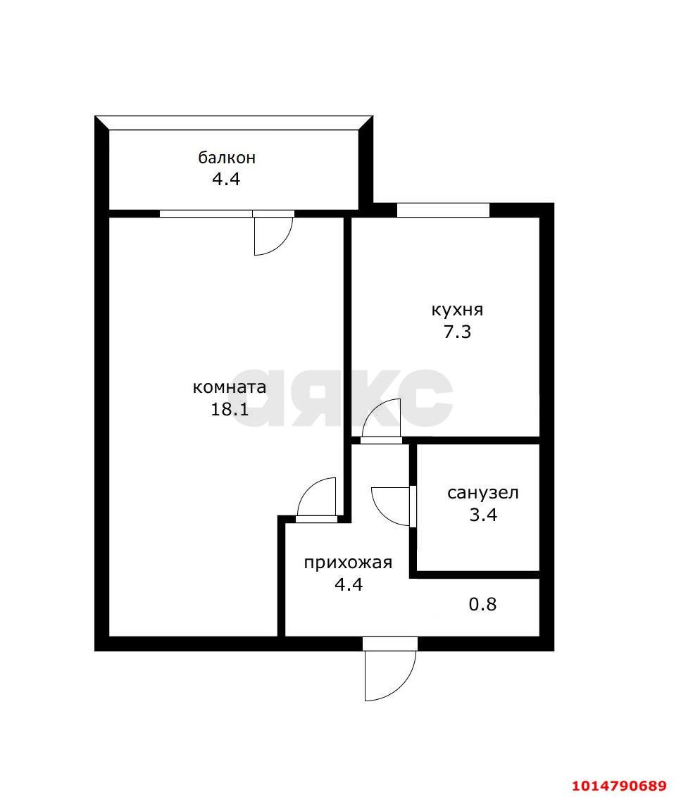 Фото №2: 1-комнатная квартира 40 м² - Яблоновский, ул. Пушкина, 19