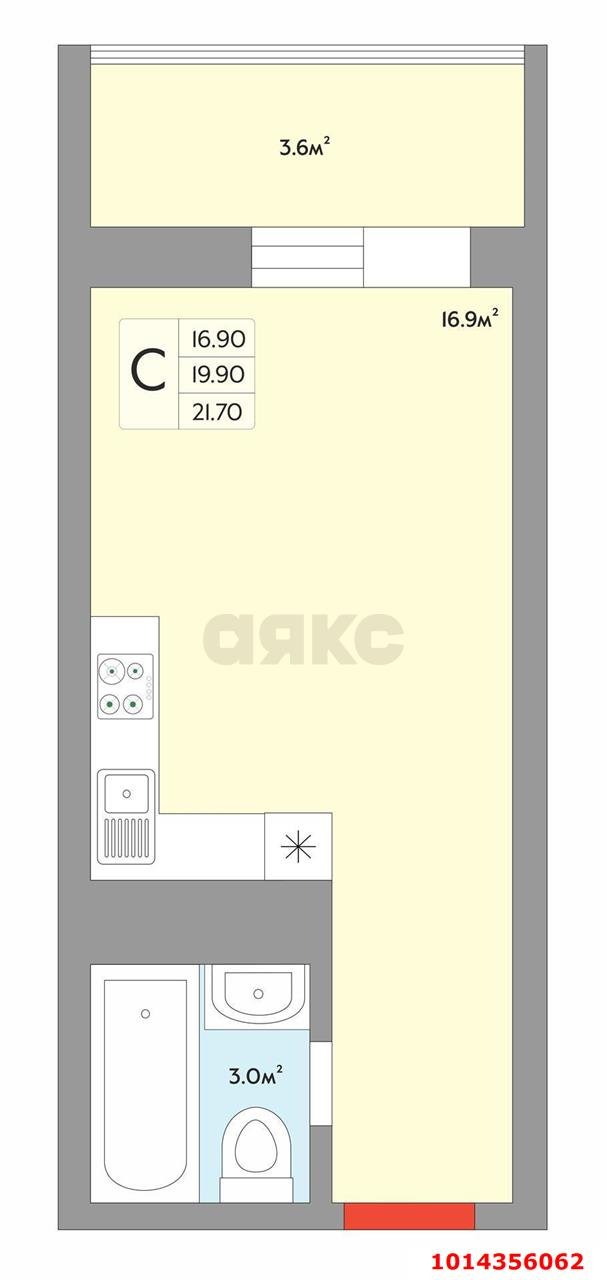 Фото №8: Студия 21 м² - Краснодар, жилой комплекс Радуга, ул. Евгении Жигуленко, 7