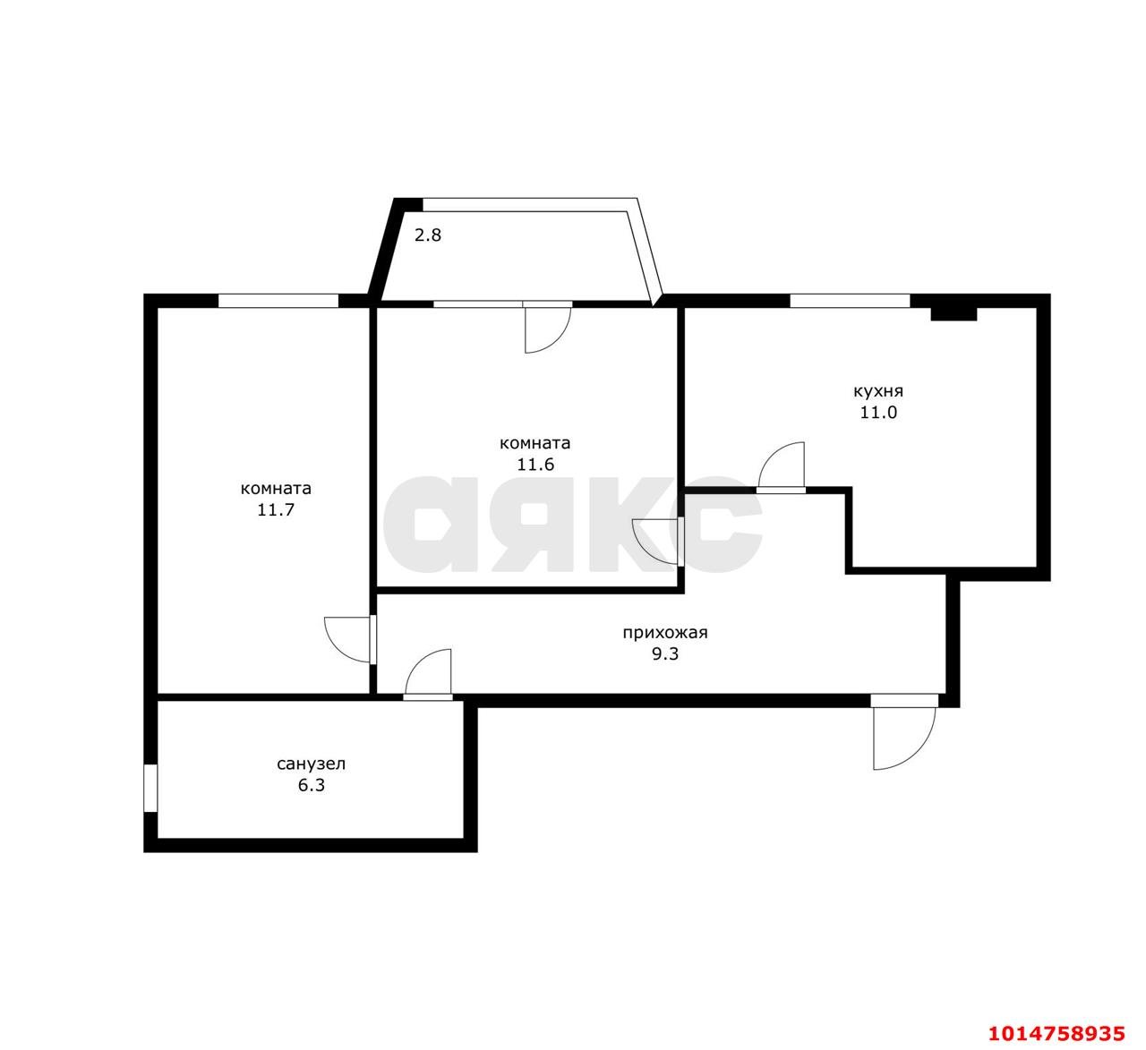 Фото №14: 2-комнатная квартира 53 м² - Новая Адыгея, жилой комплекс Тургеневский, ул. Тургеневское шоссе, 3А/34