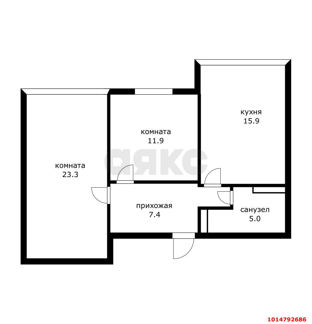 Фото №13: 2-комнатная квартира 70 м² - Краснодар, Почтовый, ул. имени Валерия Гассия, 26