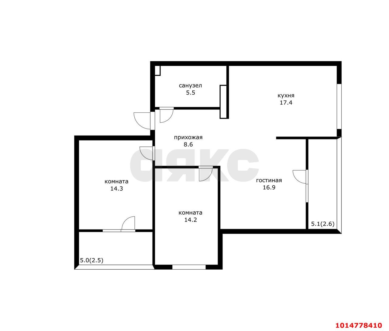 Фото №7: 3-комнатная квартира 89 м² - Краснодар, жилой комплекс Новелла, ул. Питерская, 40к2