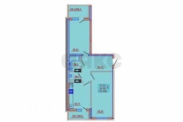 Фото №3: 2-комнатная квартира 70 м² - Краснодар, мкр. имени Петра Метальникова, ул. Петра Метальникова, 3/1А