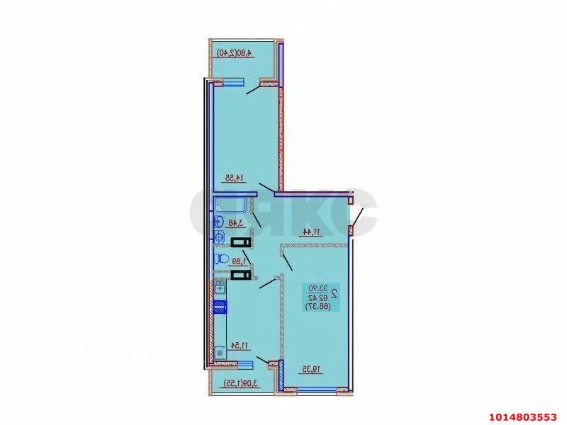 Фото №3: 2-комнатная квартира 70 м² - Краснодар, имени Петра Метальникова, ул. Петра Метальникова, 3/1А
