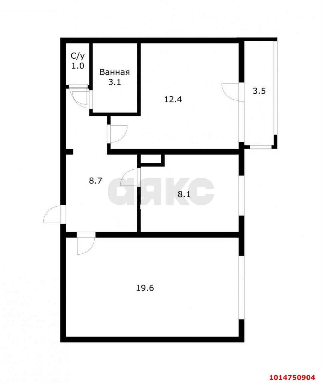 Фото №4: 2-комнатная квартира 55 м² - Краснодар, Западный внутригородской округ, ул. Фёдора Лузана, 14