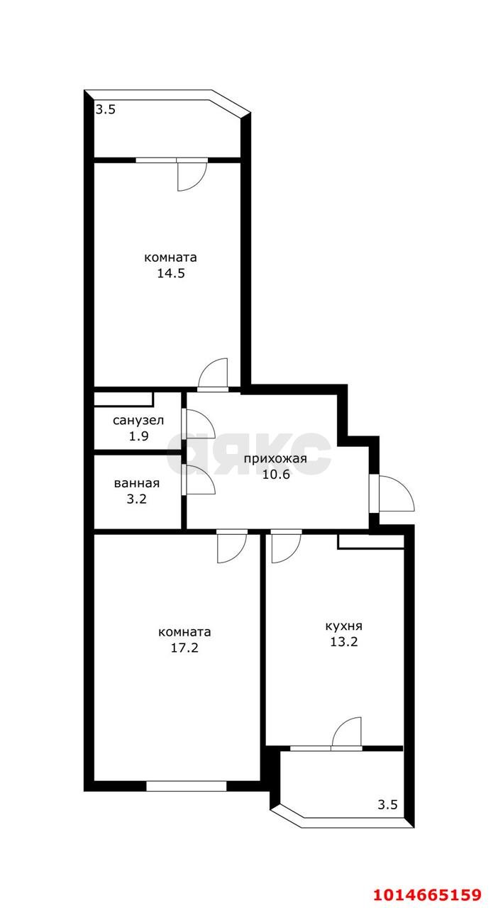 Фото №1: 2-комнатная квартира 60 м² - Краснодар, 6-й квартал, ул. Боспорская, 10