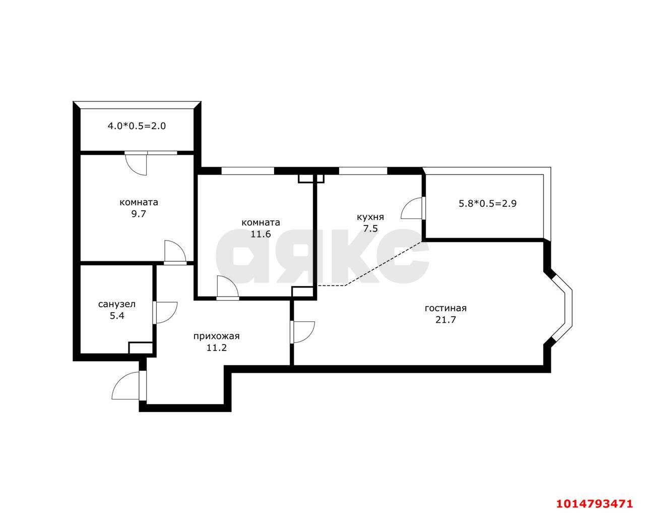 Фото №16: 3-комнатная квартира 73 м² - Краснодар, жилой комплекс Дружный-2, б-р Адмиралтейский, 3к2