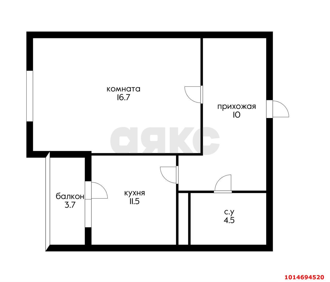 Фото №10: 1-комнатная квартира 45 м² - Краснодар, жилой комплекс Симфония, ул. Российская, 74к2