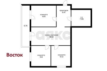 Фото №2: 3-комнатная квартира 69 м² - Новая Адыгея, мкр. ЖК Виноград 2, ул. Бжегокайская, 25/1к6