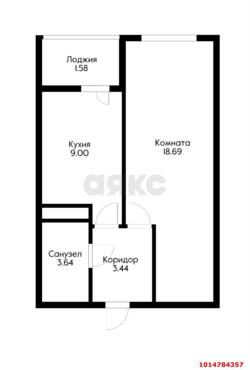 Фото №14: 1-комнатная квартира 38 м² - Краснодар, ЖК Славянка