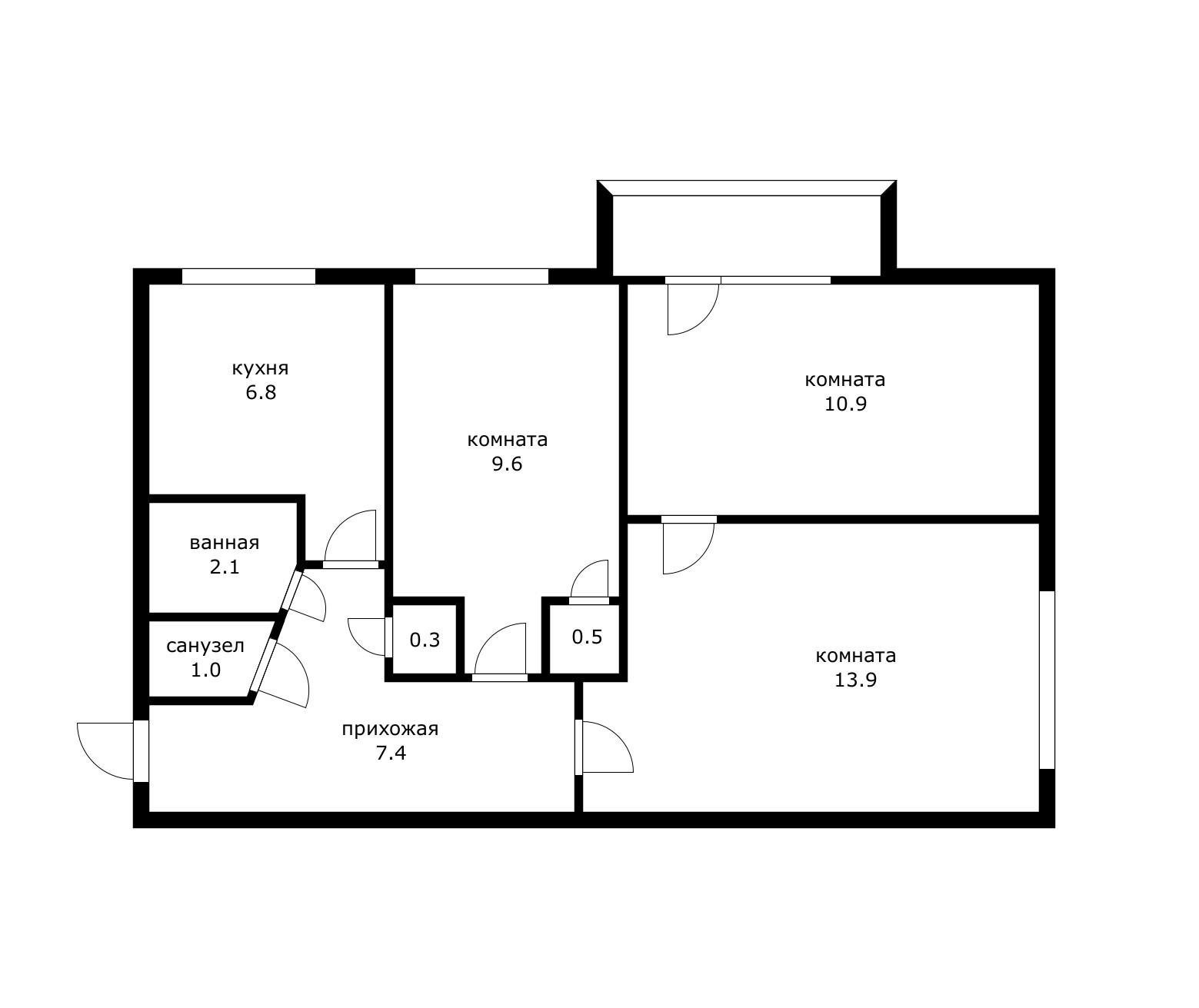 Фото №6: 3-комнатная квартира 52 м² - Краснодар, Прикубанский внутригородской округ, мкр. Краевая Клиническая Больница, ул. имени 40-летия Победы, 65