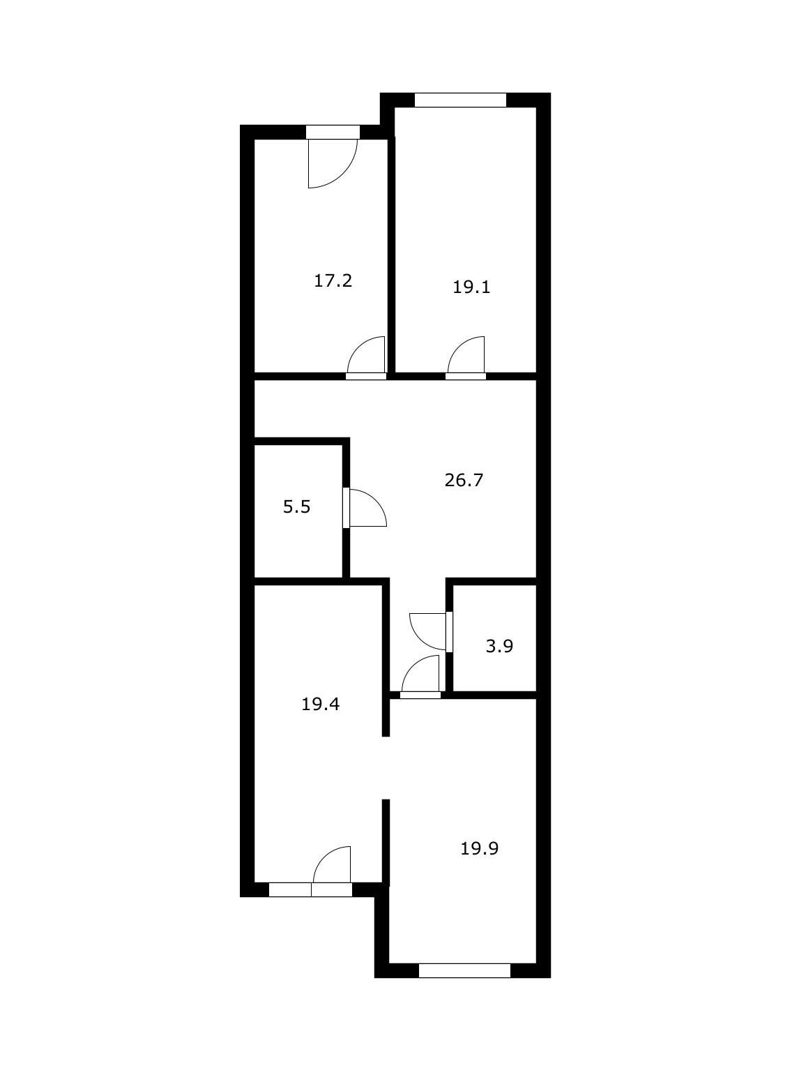 Фото №13: 3-комнатная квартира 128 м² - Краснодар, Западный внутригородской округ, Фестивальный, мкр. жилой комплекс Триумф, ул. имени П.М. Гаврилова, 27