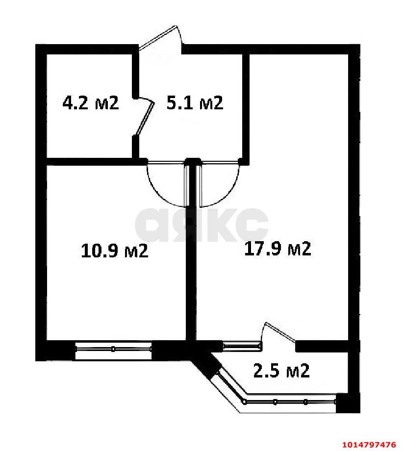 Фото №12: 1-комнатная квартира 39 м² - Яблоновский, ЖК Мега-Победа 3, ул. Северная Дамба, 10к2