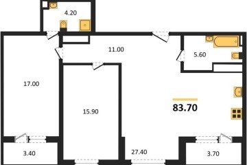 Фото №1: 2-комнатная квартира 83 м² - Краснодар, мкр. ЖК Все Свои Вип, ул. Колхозная, 5/2