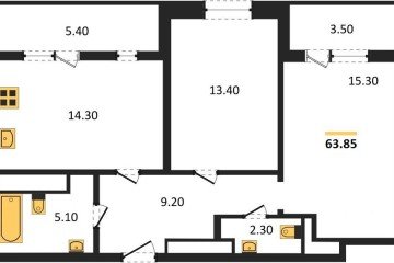 Фото №1: 2-комнатная квартира 63 м² - Краснодар, мкр. ЖК Все Свои Вип, ул. Колхозная, 5/2