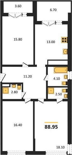 Фото №1: 3-комнатная квартира 88 м² - Краснодар, ЖК Все Свои Вип, ул. Колхозная, 5/2