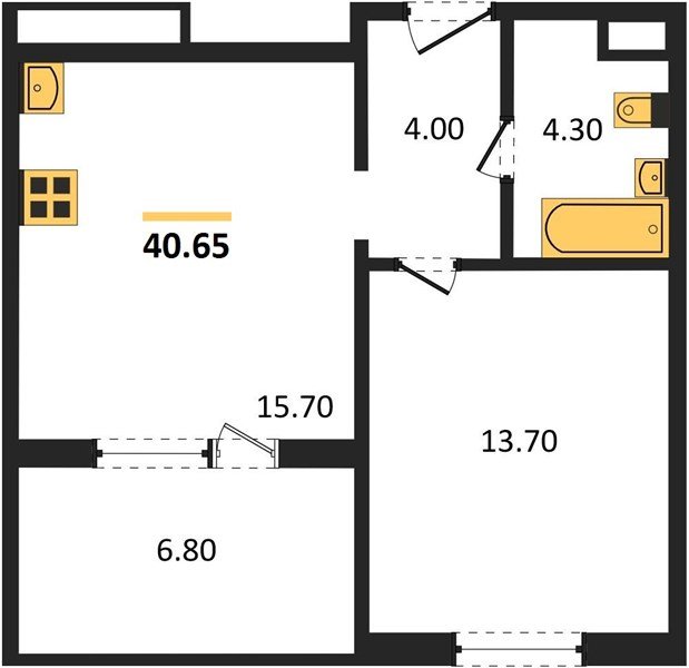 Фото №1: 1-комнатная квартира 40 м² - Краснодар, ЖК Все Свои Вип, ул. Колхозная, 5/2