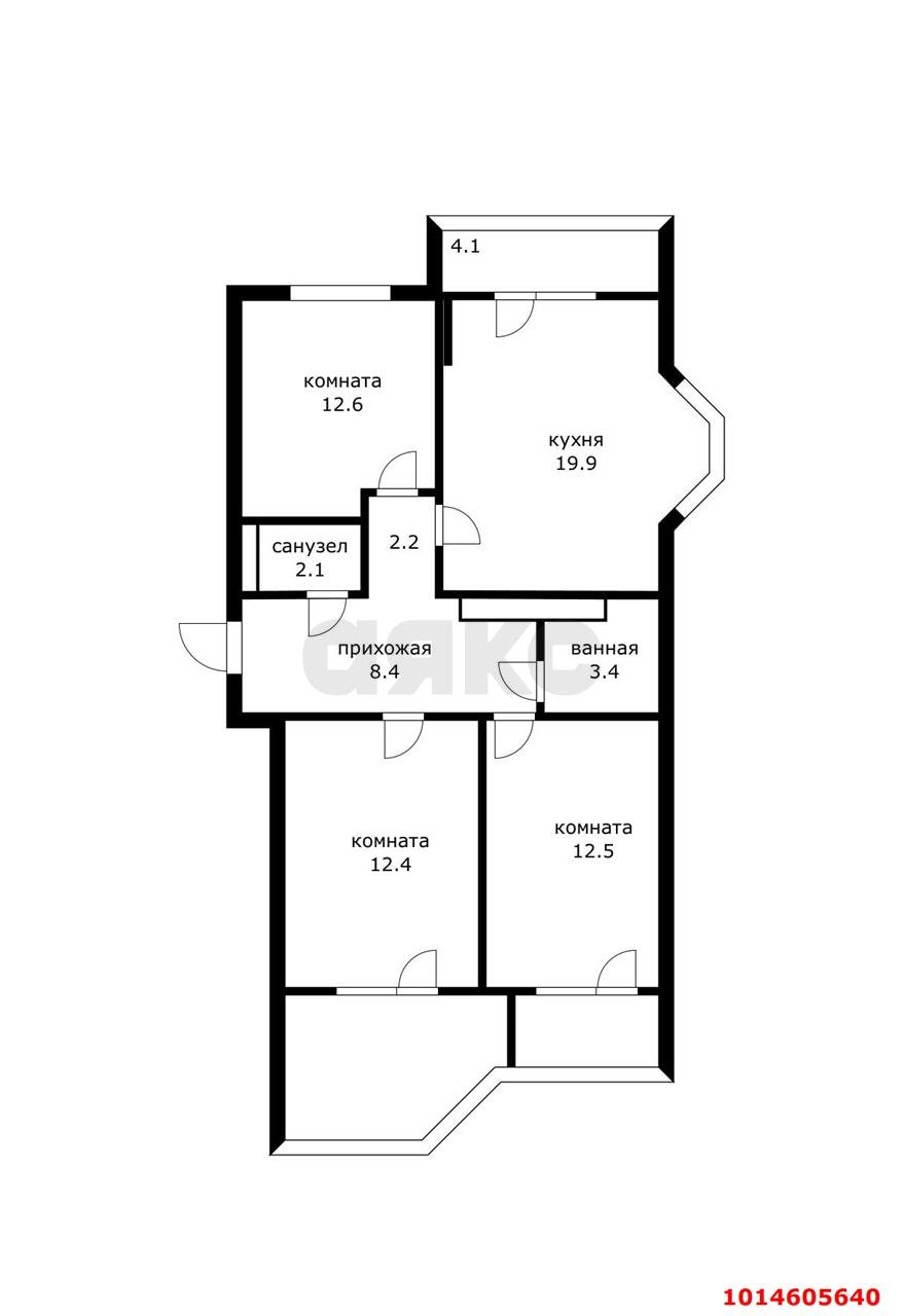 Фото №19: 3-комнатная квартира 73 м² - Краснодар, имени Петра Метальникова, ул. Петра Метальникова, 38