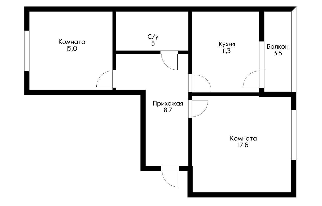 Фото №16: 2-комнатная квартира 61 м² - Краснодар, ЖК Перспектива, Прикубанский внутригородской округ, Панорама, мкр. жилой комплекс Перспектива, ул. Героев-Разведчиков, 12