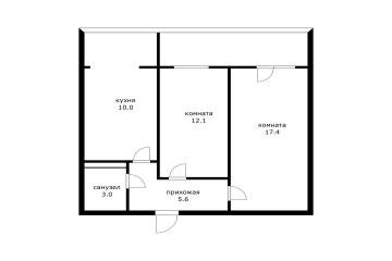 Фото №3: 2-комнатная квартира 61 м² - Краснодар, мкр. Музыкальный, ул. Российская, 267Д