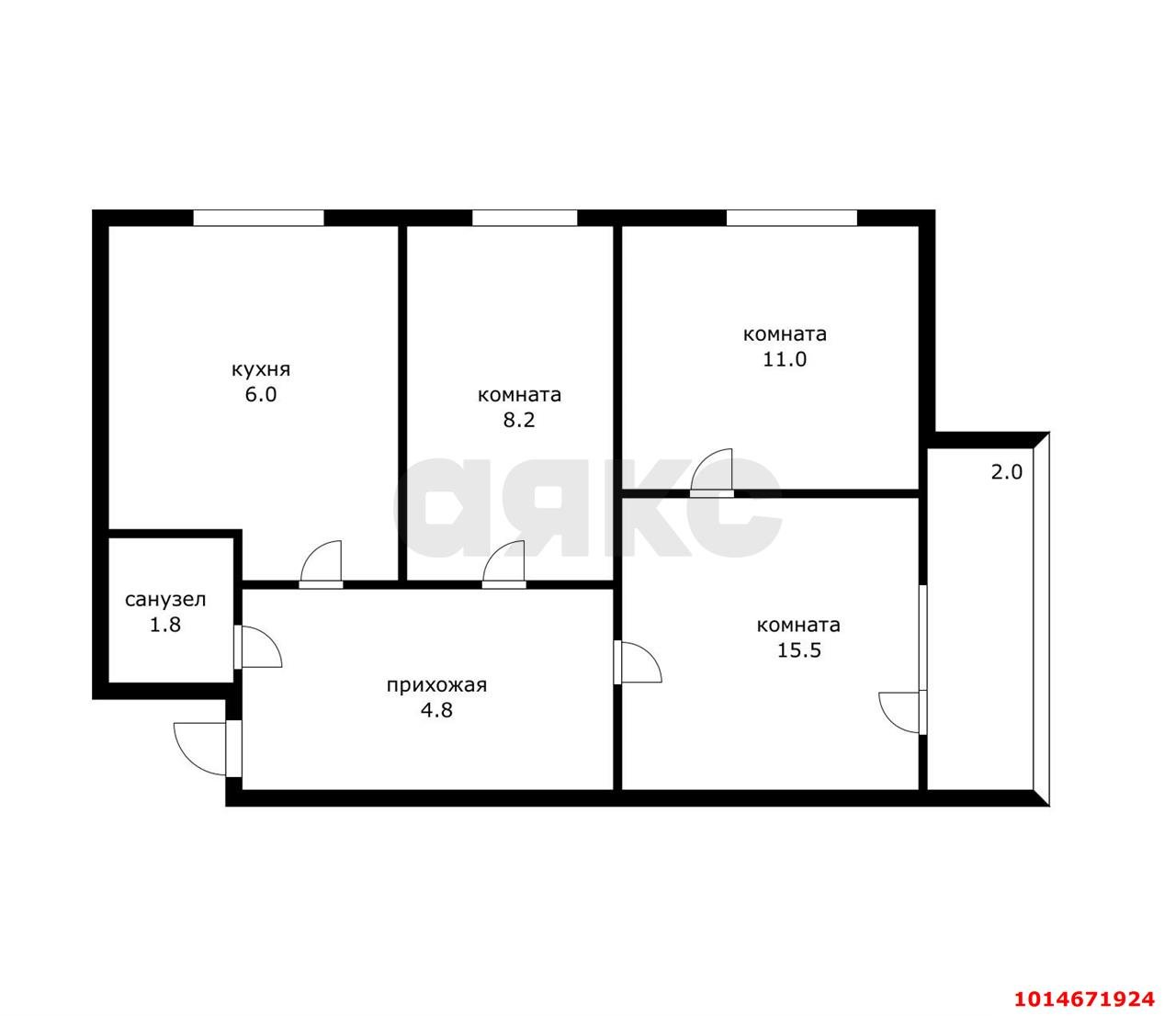 Фото №8: 3-комнатная квартира 50 м² - Краснодар, Западный внутригородской округ, ул. 2-я Линия Нефтяников, 6