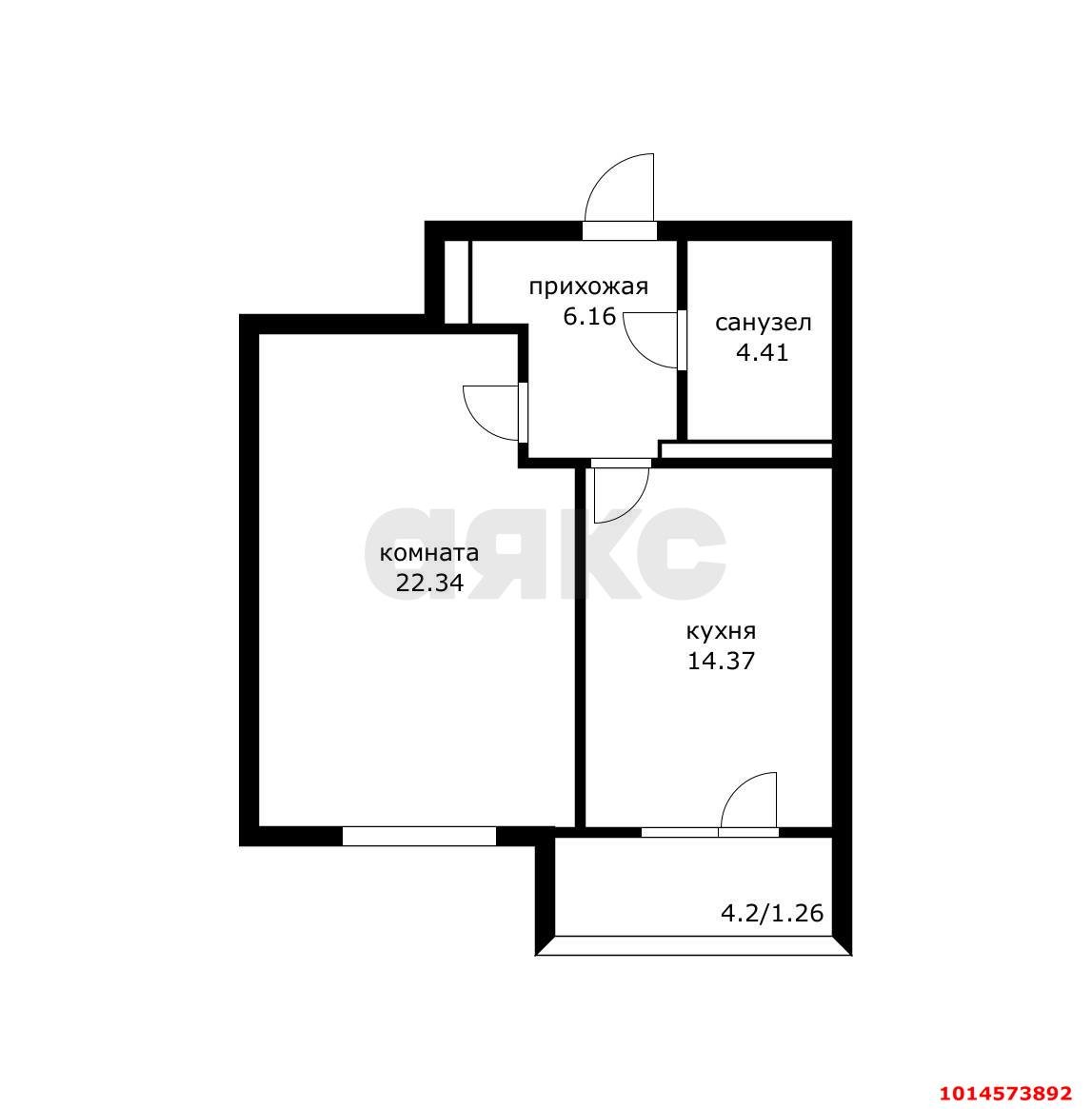 Фото №12: 1-комнатная квартира 51 м² - Краснодар, Центральный, ул. Октябрьская, 181/2к3