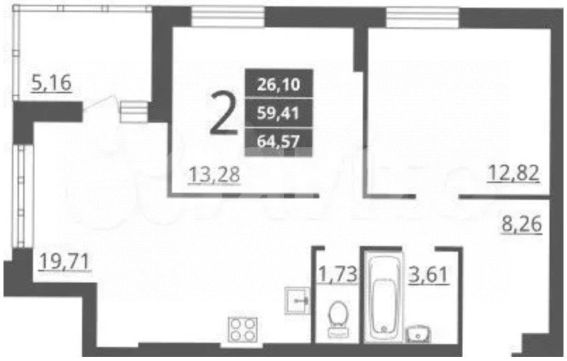 Фото №33: 2-комнатная квартира 64 м² - Волгоград, Краснооктябрьский, ул. Тарифная, 29А