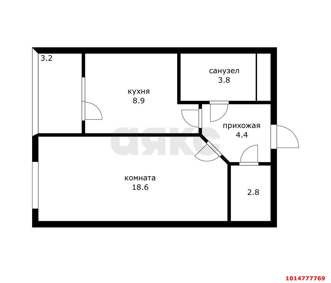 Фото №3: 1-комнатная квартира 38 м² - Краснодар, Солнечный, ул. имени Симиренко, 45