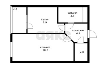 Фото №3: 1-комнатная квартира 38 м² - Краснодар, мкр. Солнечный, ул. имени Симиренко, 45