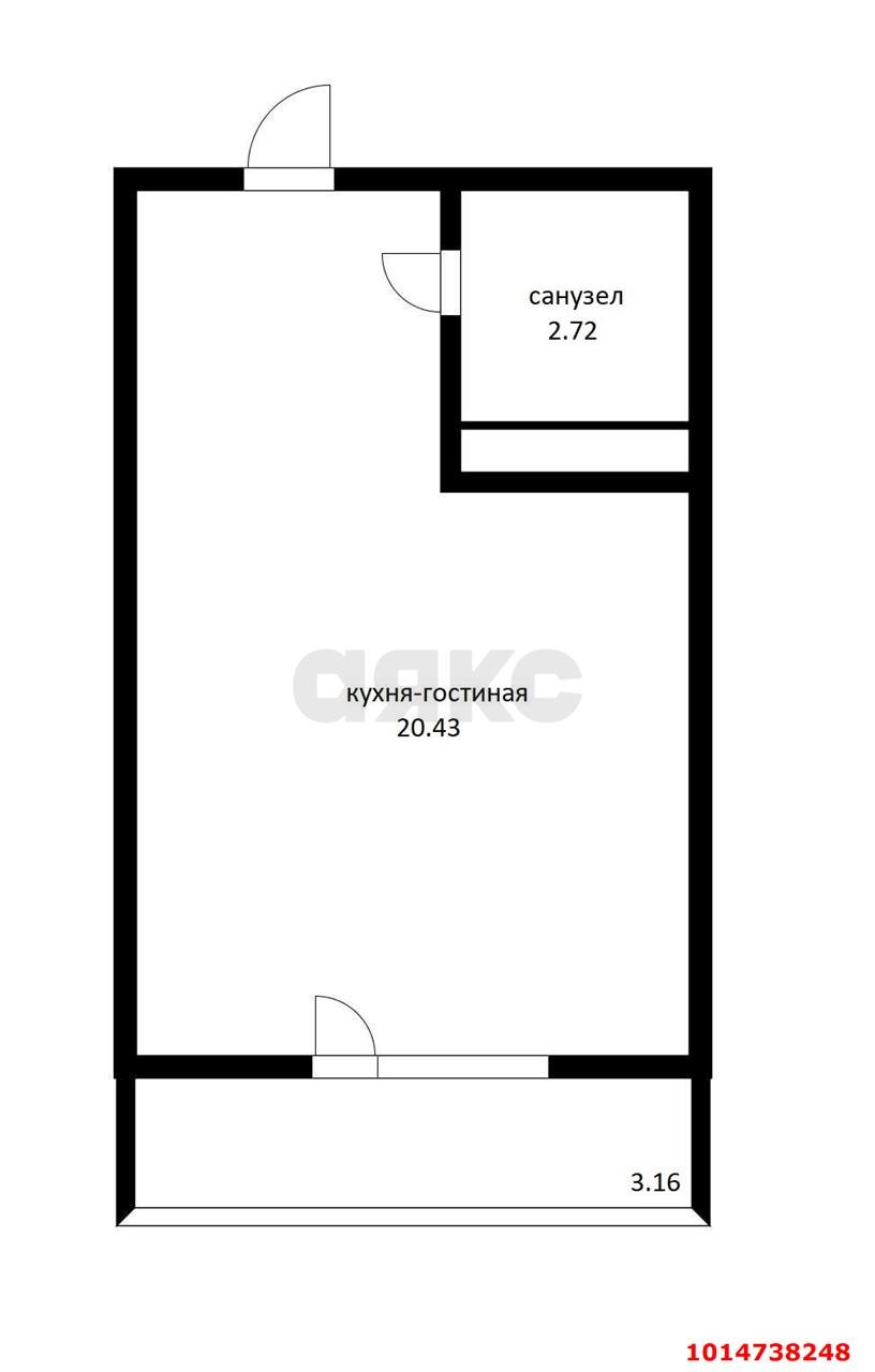 Фото №18: Студия 26 м² - Краснодар, Славянский, ул. Заполярная, 37к2