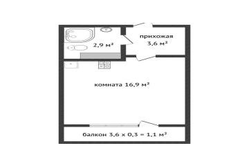 Фото №4: Студия 25 м² - Краснодар, мкр. жилой комплекс Дыхание, ул. Лётчика Позднякова, 2к15