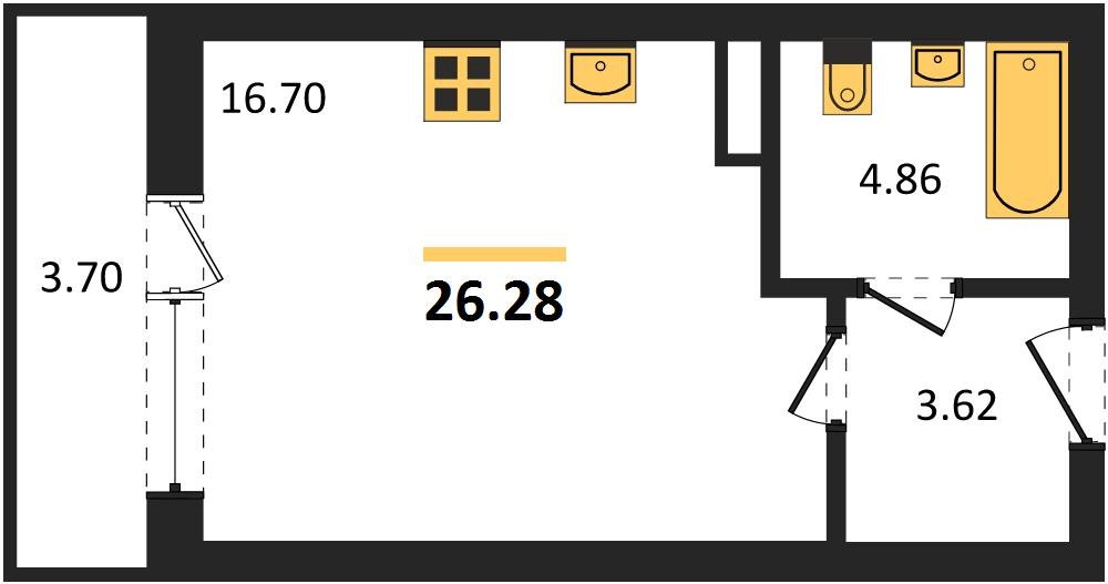 Фото №1: Студия 27 м² - Краснодар, Фестивальный, ул. Круговая, 4/1к1