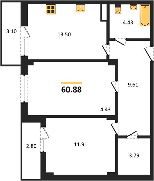 Фото №1: 2-комнатная квартира 60 м² - Краснодар, Фестивальный, ул. Круговая, 4/1к1