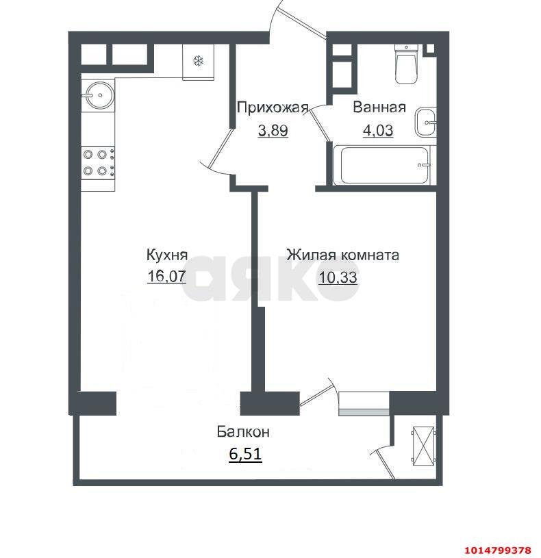 Фото №13: 1-комнатная квартира 42 м² - Краснодар, жилой комплекс Зелёный театр, ул. Западный Обход, 39/1к6