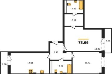 Фото №1: 2-комнатная квартира 75 м² - Краснодар, мкр. Фестивальный, ул. Круговая, 4/1к1