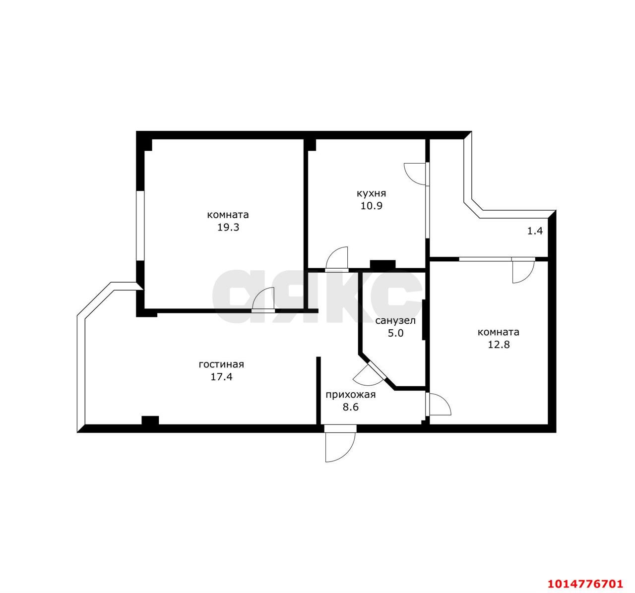 Фото №4: 3-комнатная квартира 75 м² - Краснодар, Центральный, ул. Промышленная, 23/3