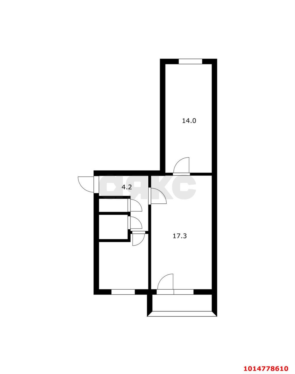 Фото №10: 2-комнатная квартира 44 м² - Берёзовый, Прогресс, ул. имени Профессора Малигонова, 22