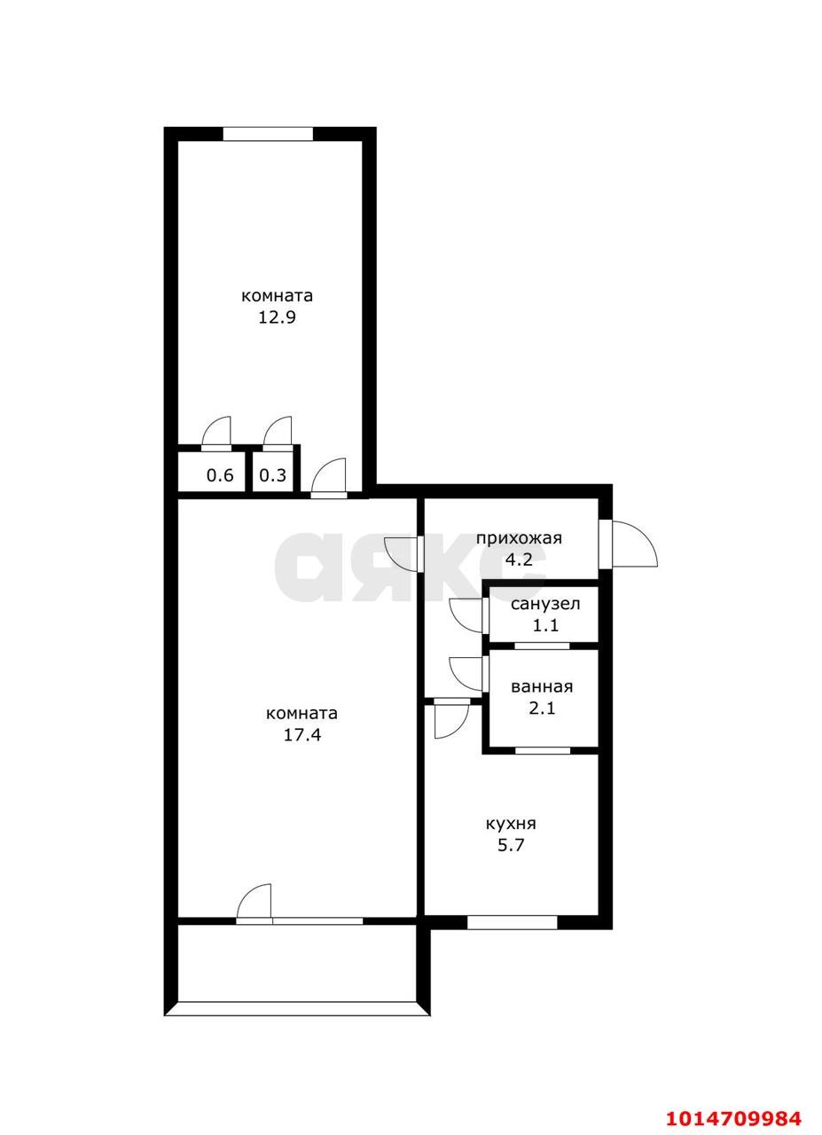 Фото №11: 2-комнатная квартира 47 м² - Краснодар, Камвольно-суконный Комбинат, ул. Молодёжная, 23Б