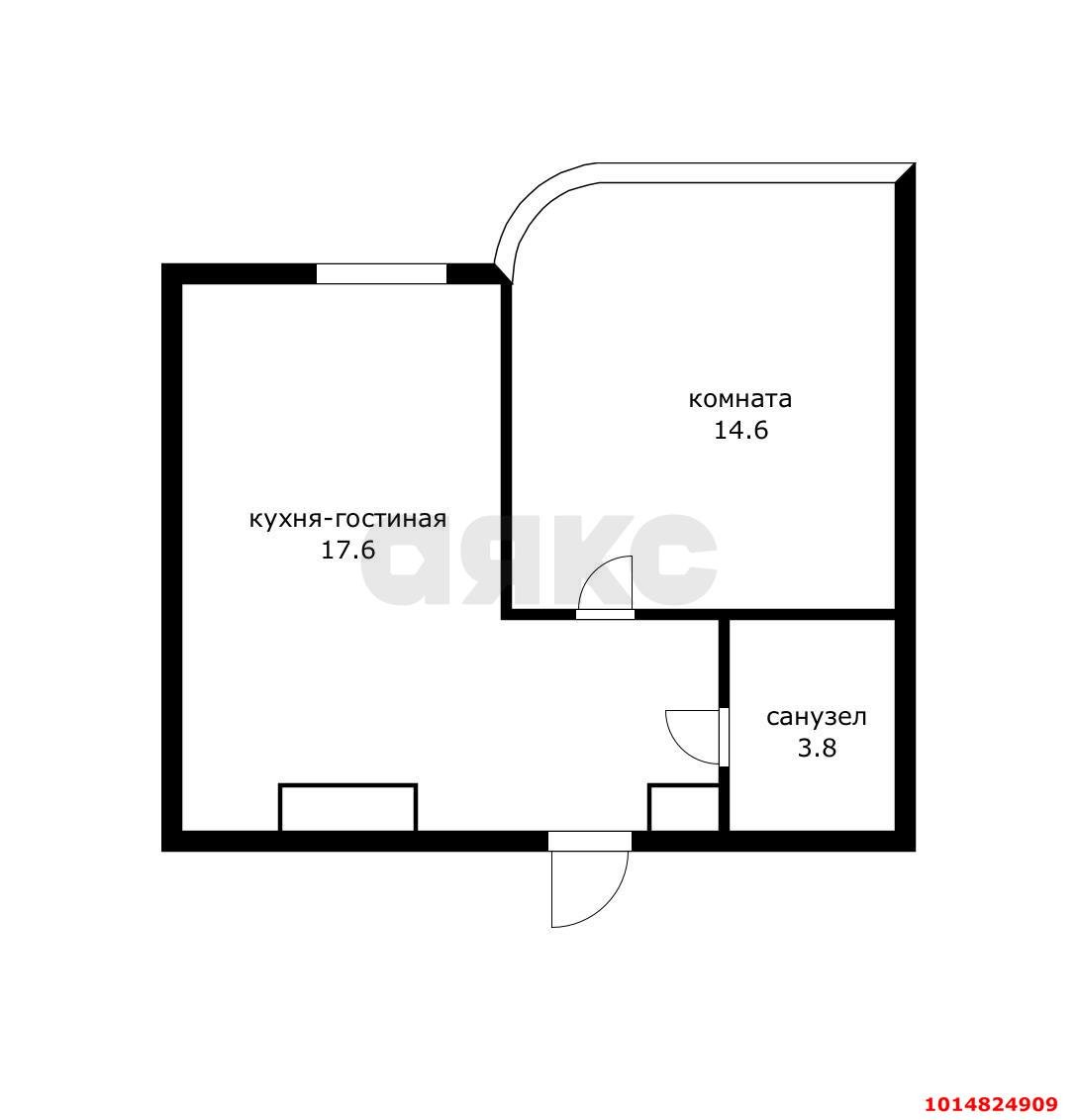 Фото №5: 1-комнатная квартира 36 м² - Краснодар, Центральный внутригородской округ, жилой комплекс Фонтаны, мкр. Черёмушки, ул. Воронежская, 47/10