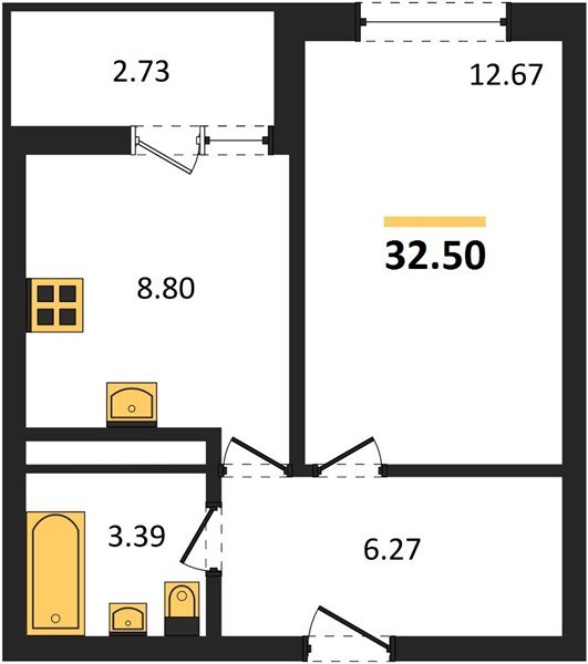 Фото №1: 1-комнатная квартира 32 м² - Новая Адыгея, жилой комплекс Ритм, 